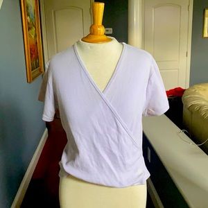 Lavender Short Sleeve Wrap Top M
